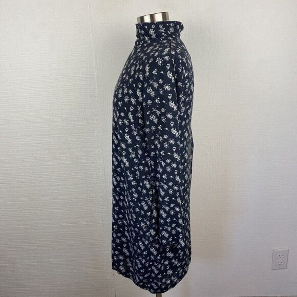 Ottod'Ame Dress 8 Womens Dark Gray Print Long Sleeves Mini High Neck Lined - Picture 4 of 10